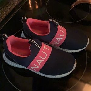 Blue and pink Nautica shoes